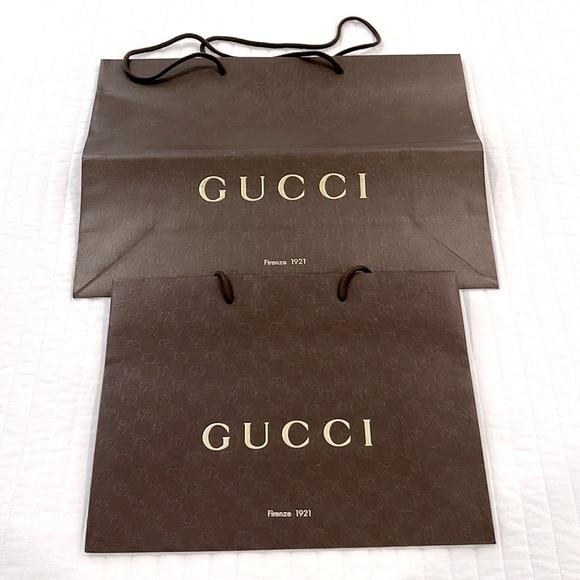 Gucci Brown GG Shopping Bags bundle of 2 - Picture 1 of 8
